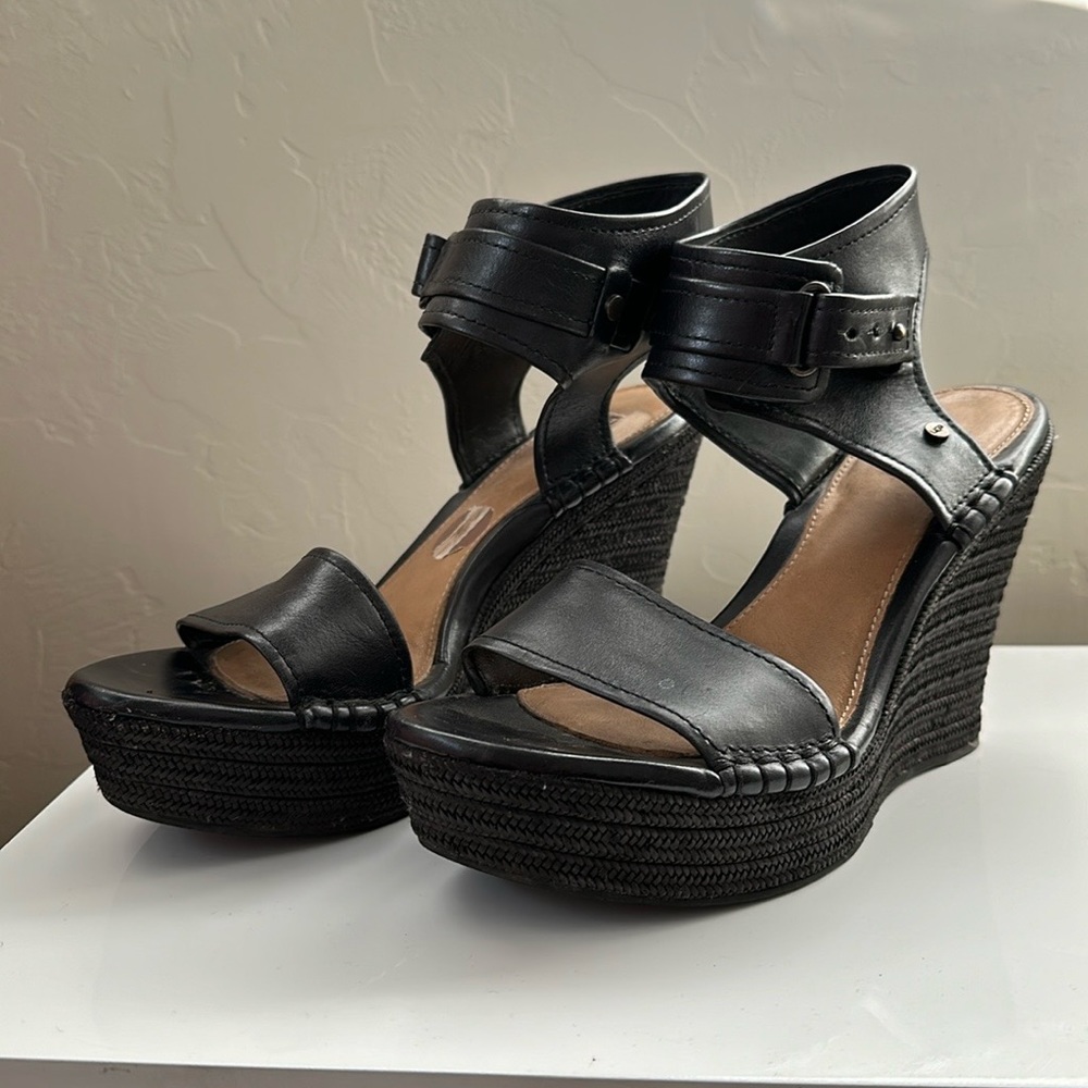 UGG black wedges